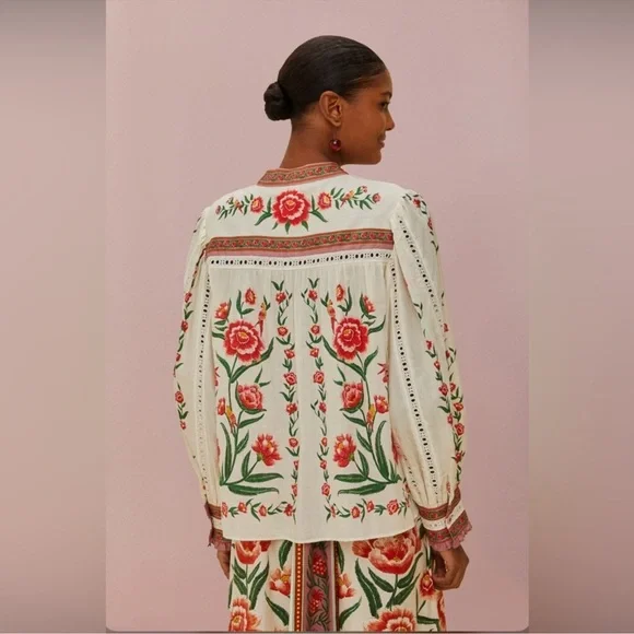 Farm Rio Off-White Ainika Delicate Blouse - Picture 7 of 9